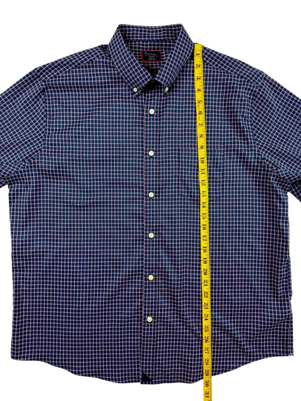 UNTUCKit XL Blue Salice Relaxed Fit Long Sleeve Button Down Tattersall Shirt - Picture 13 of 16